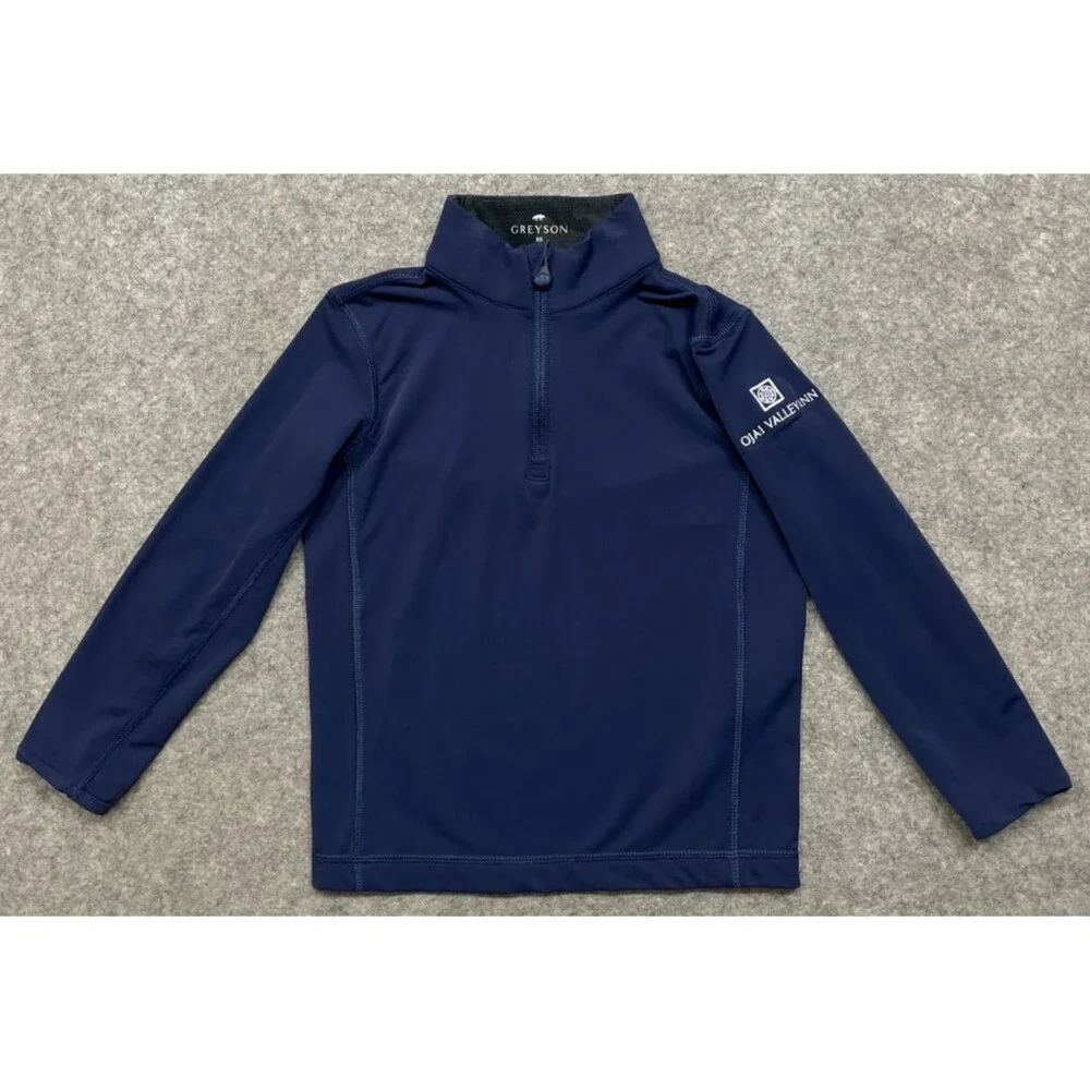 Greyson Ojai Valley Inn Boys Tate Quarter Zip Youth XS 4-5 Navy Blue Stretch